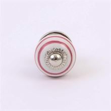 Hvid knop med rosa striber - 10 stk.