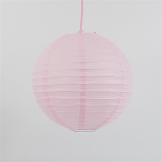Rispapir lampeskærm 30 cm. Sart rosa