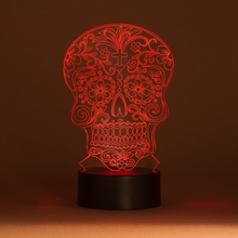 3D LED Acrylplade lampe Skull