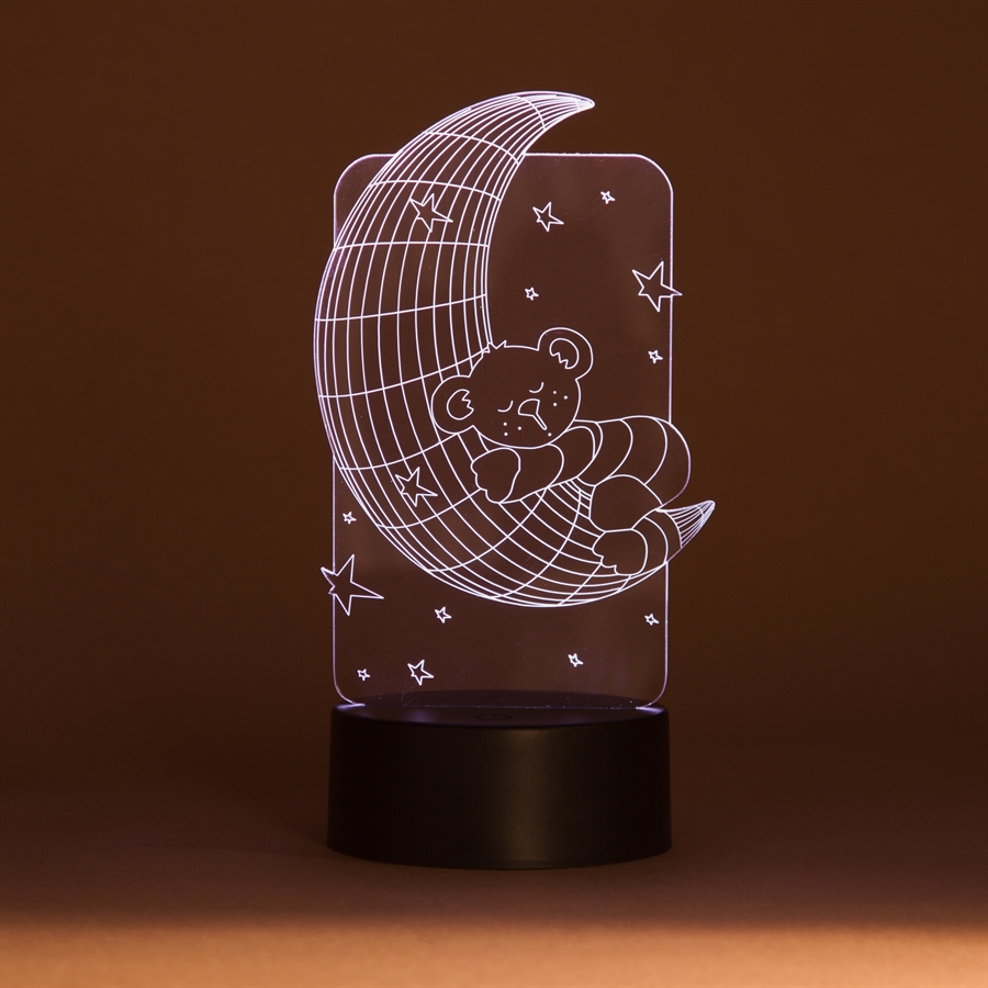 3D LED Acrylplade lampe Moon Bear