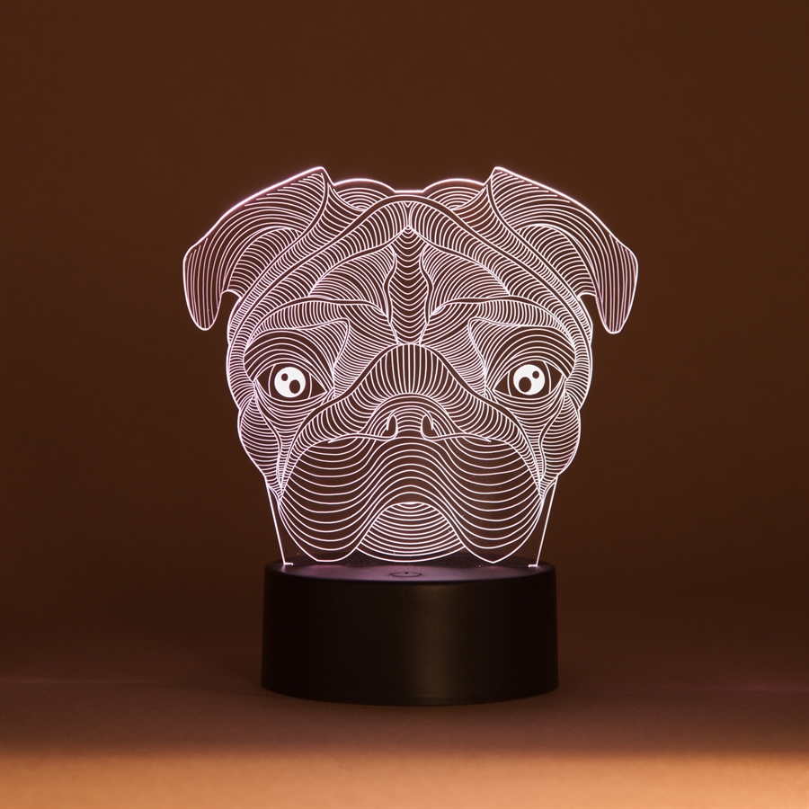 3D LED Acrylplade lampe Hund